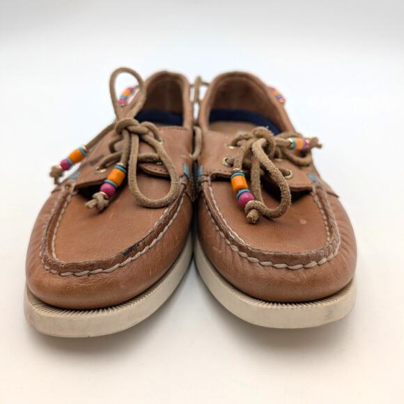 Sperry Authentic Original 2 Eye Beaded Boat Shoe Women's Brown Size US5 EU35 - Picture 2 of 12